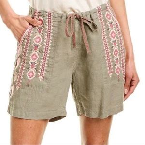 NWT Johnny was Green Embroidered Shorts